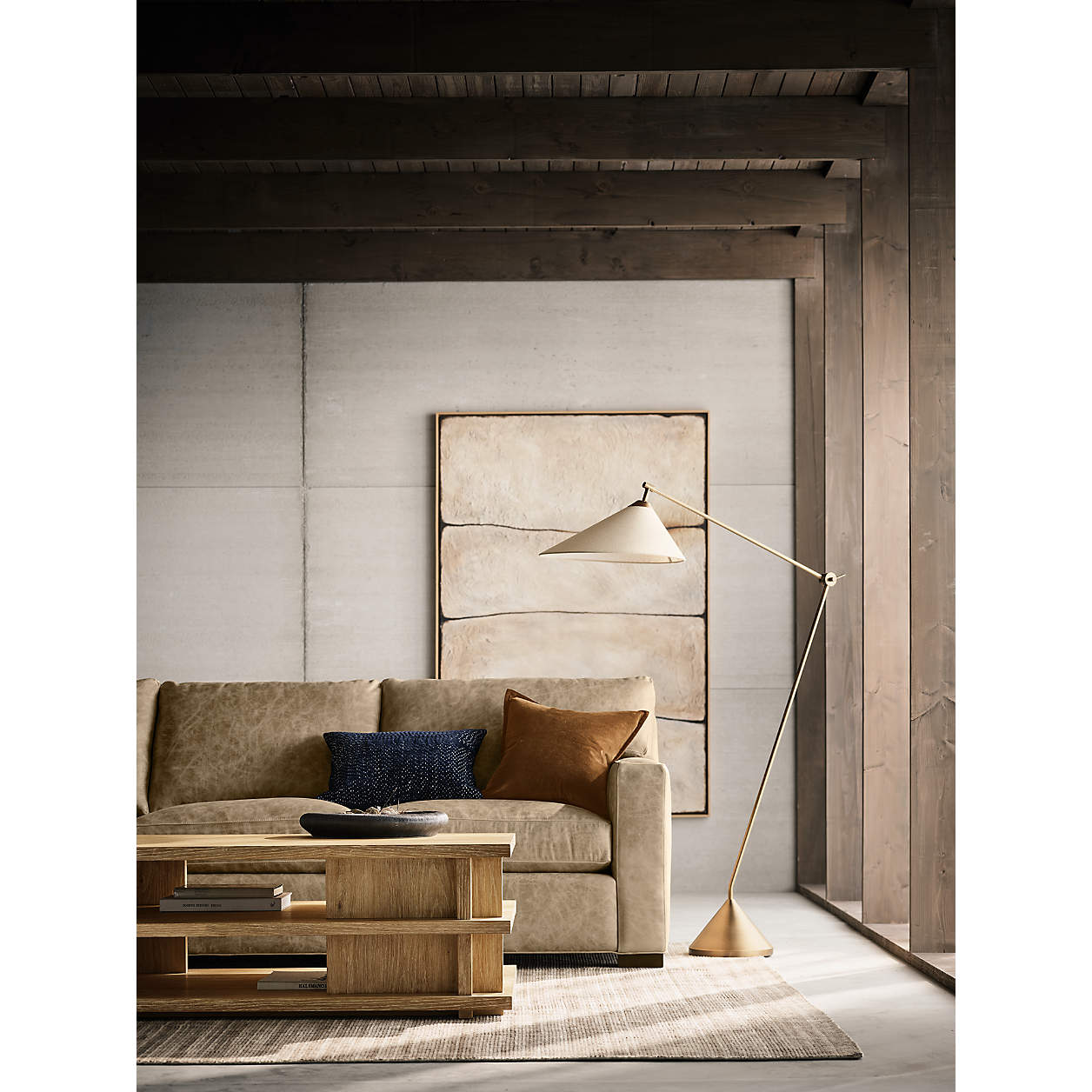 Avant Metal Articulating Floor Lamp with Fabric Shade