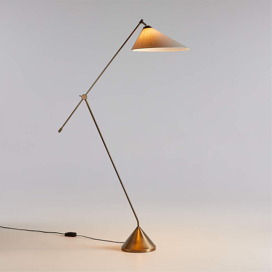 Avant Metal Articulating Floor Lamp with Fabric Shade