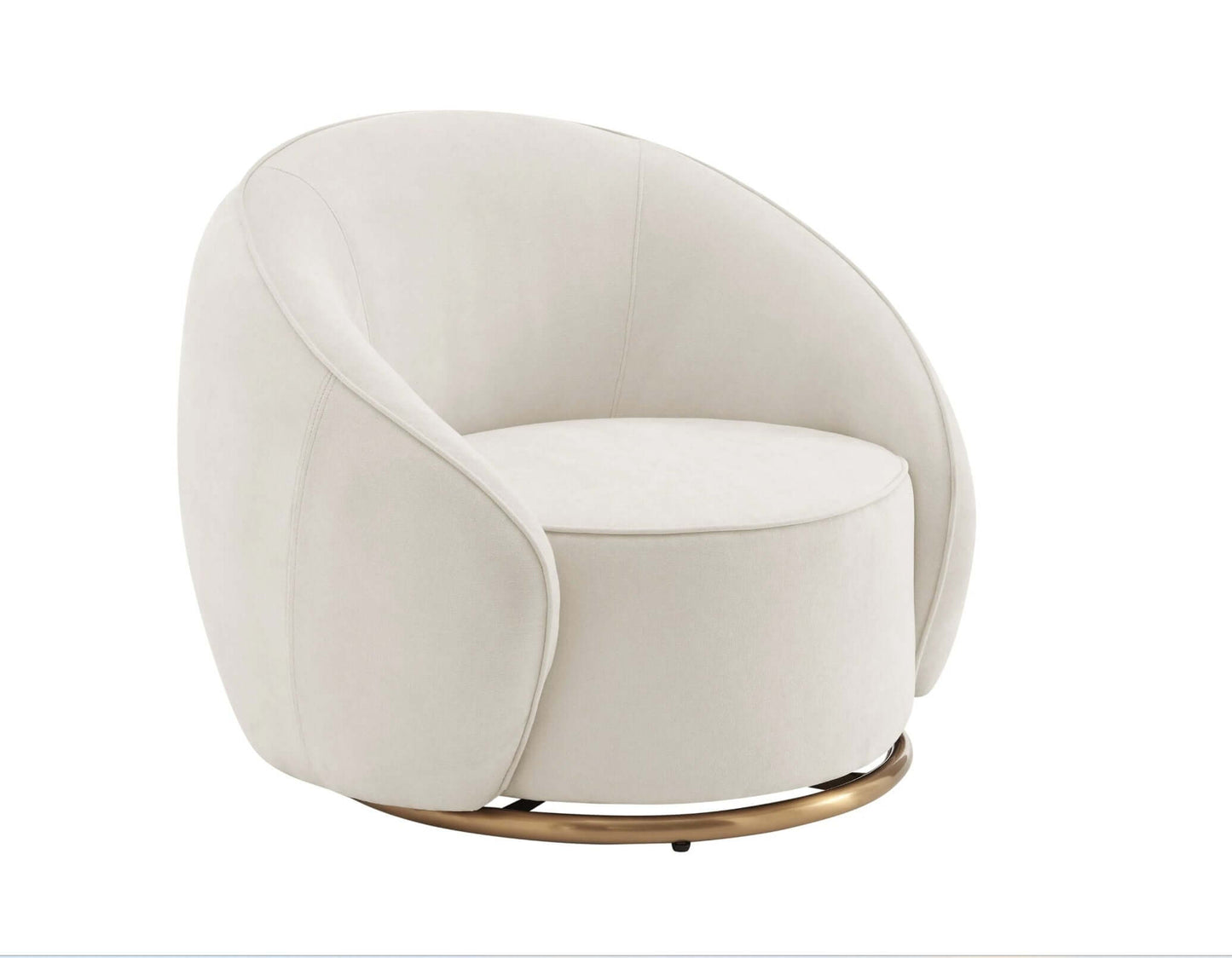 Ivory Swing Luxury Swivel Accent Chair Ivory and Brushed Gold